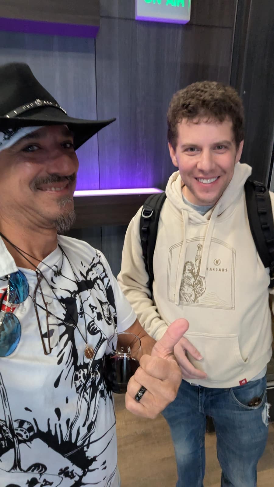 Joey with a friend or fellow player (11)