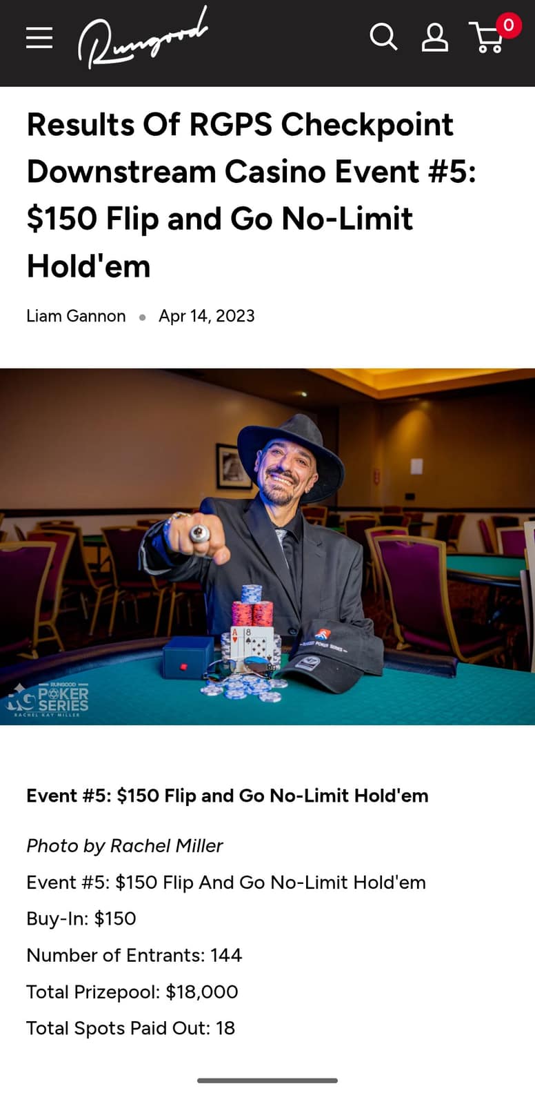 Results Of RGPS Checkpoint Downstream Casino Event #5: $150 Flip and Go